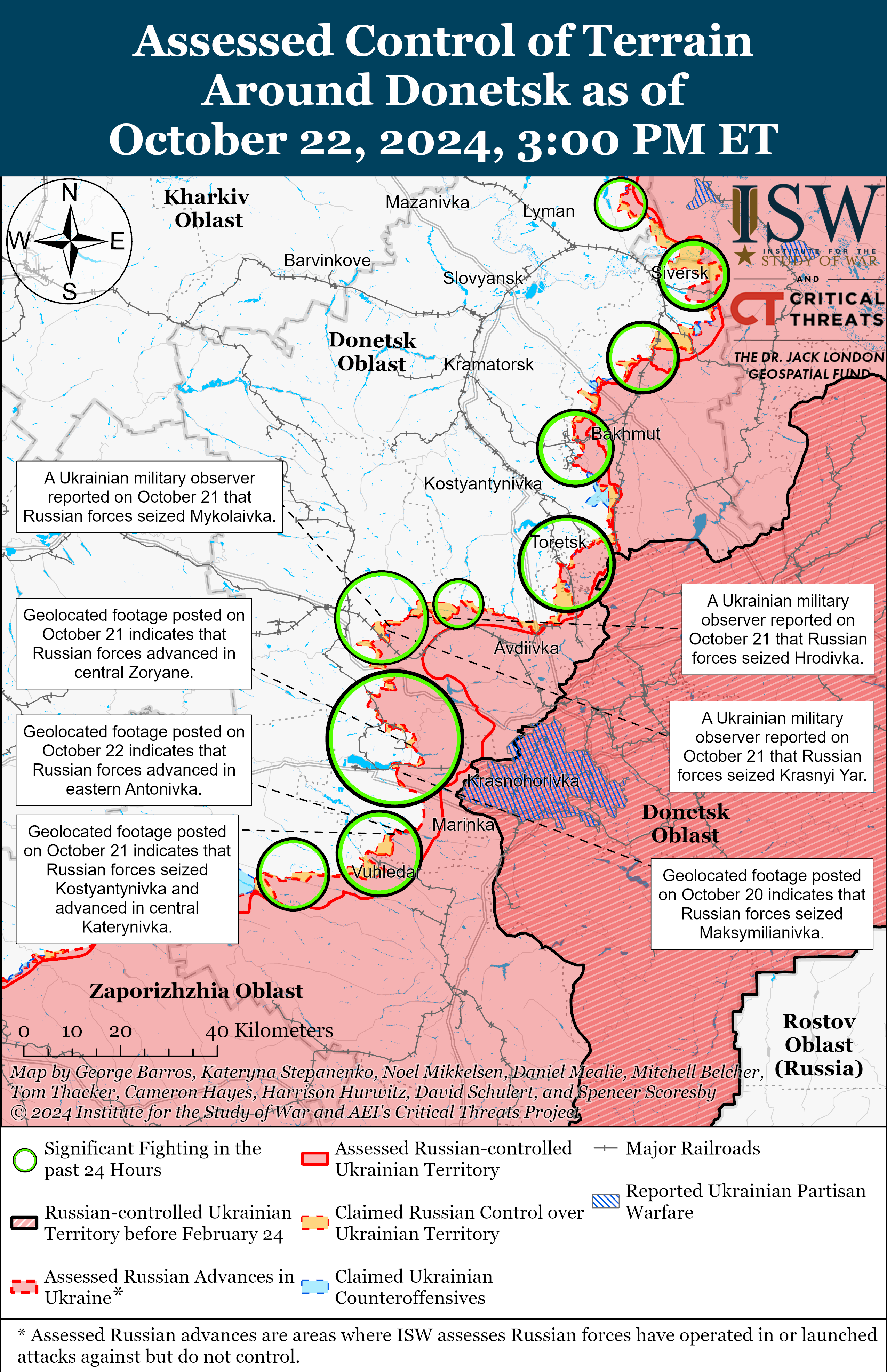 Росіяни просунулися в Курській області, а також в районі Курахового та Вугледару: карти ISW